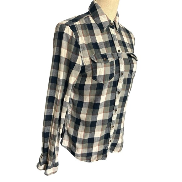 Abercrombie & Fitch Women's Check Plaid Button Up Long Sleeves Western Sz S - Picture 4 of 8